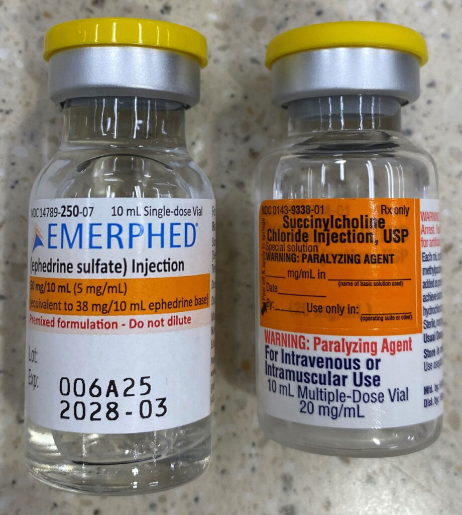 Succinylcholine, Ephedrine