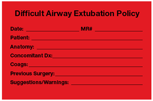 Difficult Airway Documentation