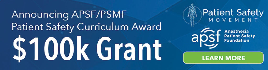 APSF/PSMF Patient Safety Curriculum Award