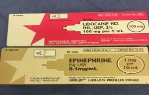 Figure 2: Depicts the packaging boxes of both 2% lidocaine and epinephrine 0.1 mg/ml.