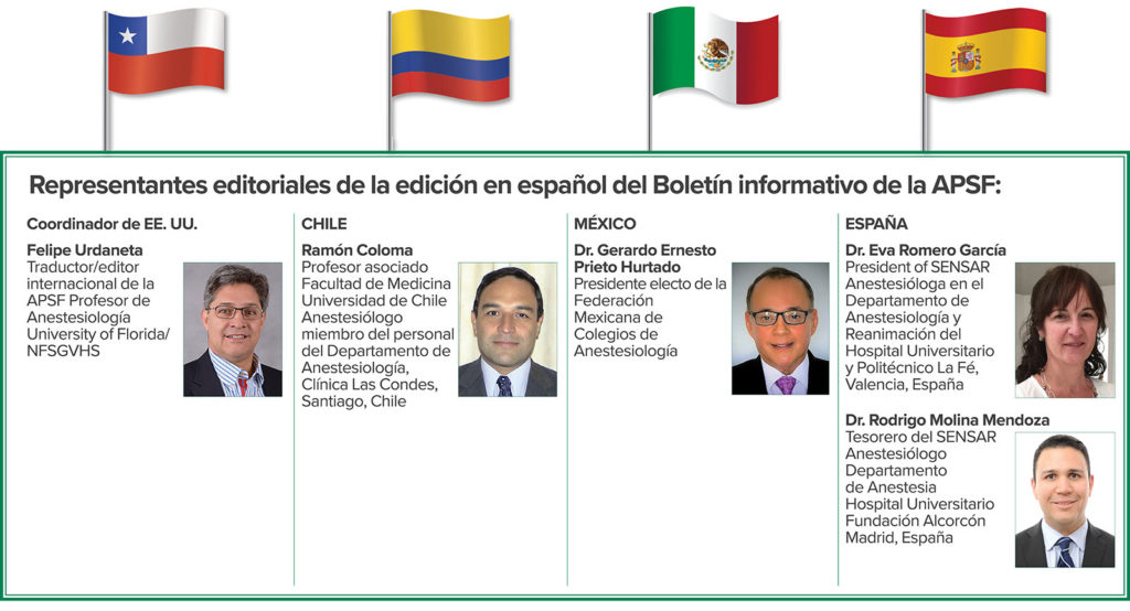 Representantes editoriales de la edición en español del Boletín informativo de la APSF