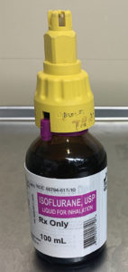 Figure 2: Sevoflurane specific key is able to be forced onto an isoflurane bottle.