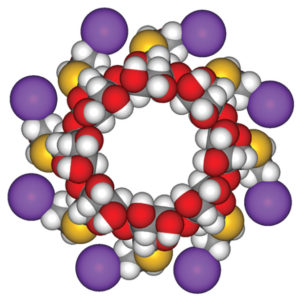 Par Fvasconcellos (travaux originaux) [Public domain], via Wikimedia Commons. Modèle moléculaire compact du sugammadex sodium.