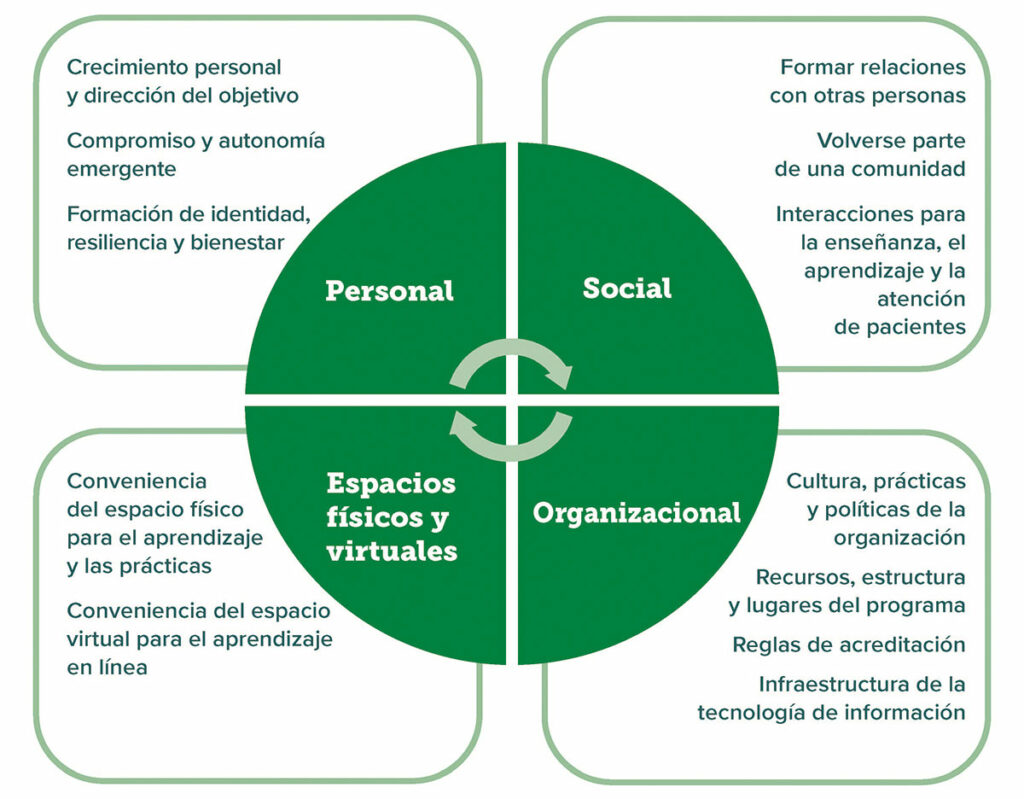 Figura 1: Componentes interactivos del entorno de aprendizaje.<sup>7</sup> Usado con permiso de MedEdPublish.