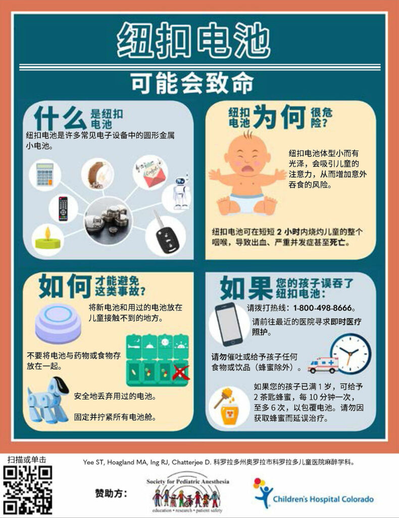 图 1a：纽扣电池误吞管理信息图表家长须知。经作者许可使用。