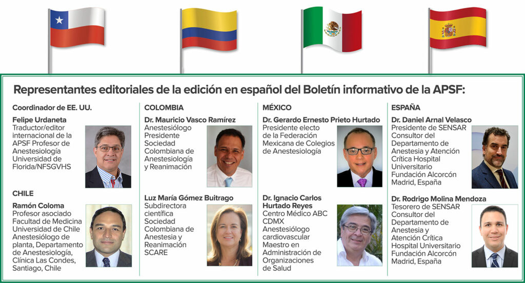 Representantes editoriales de la edición en español del Boletín informativo de la APSF: