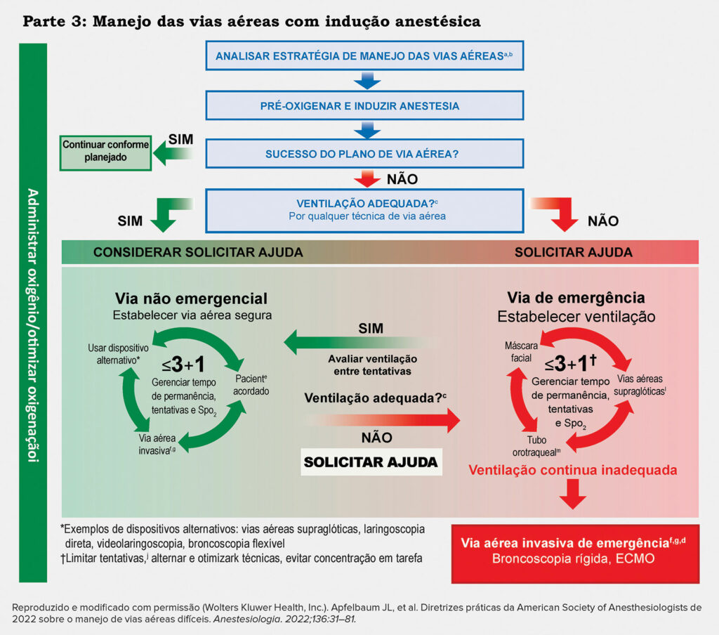 Figura 1, Parte 3: Infográfico de vias aéreas difíceis para pacientes adultos.