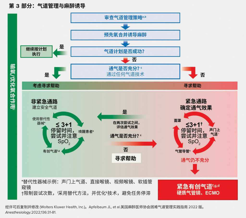 图 1，第 3 部分：成年患者困难气道管理图解。