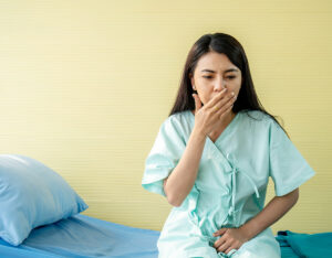 Patient experiencing nausea