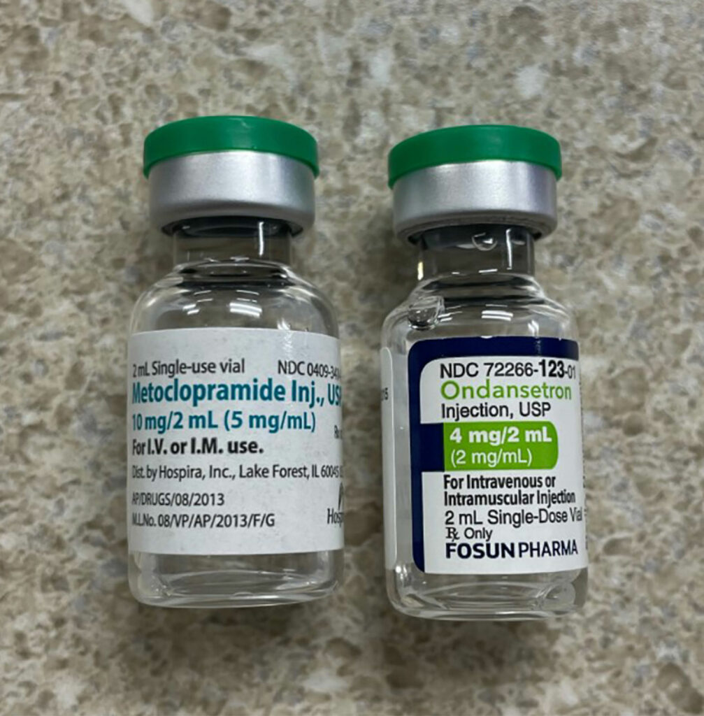 Figure 1c: Look-alike vials of metoclopramide and ondansetron.