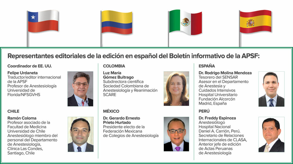 Representantes editoriales de la edición en español del Boletín informativo de la APSF: