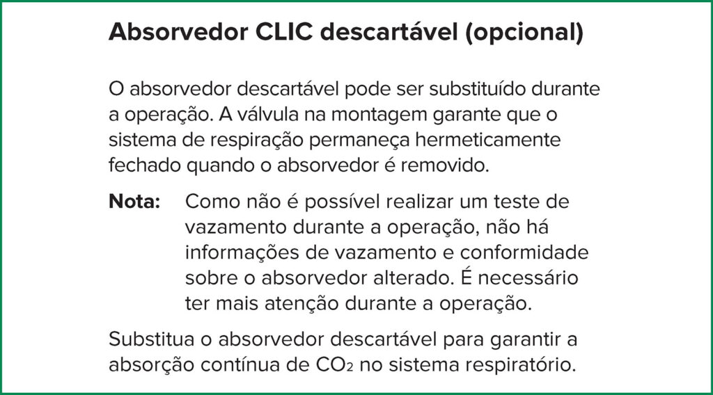 Figura 1: Instruções de uso da Apollo (página 117) descrevendo a necessidade de “maior atenção” ao trocar o absorvedor durante a operação.