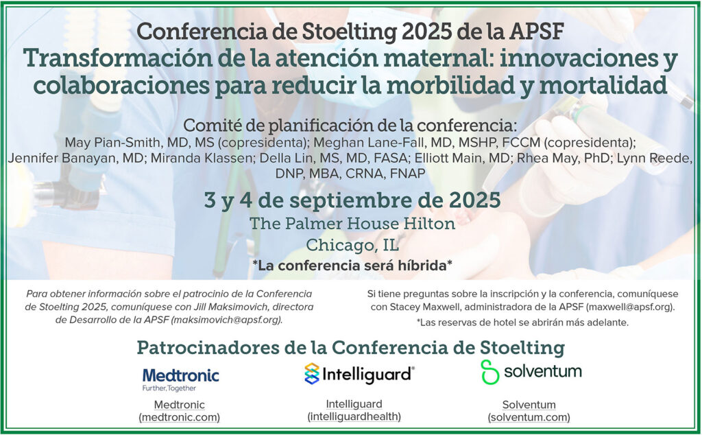 Conferencia de Stoelting 2025 de la APSF