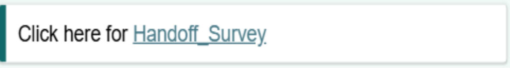 Handoff Evaluation Survey