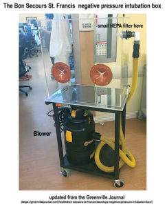 Figure 3. An aerosol hood with limited negative pressure and HEPA filtration.<br /> <b>Published with author permission.</b>