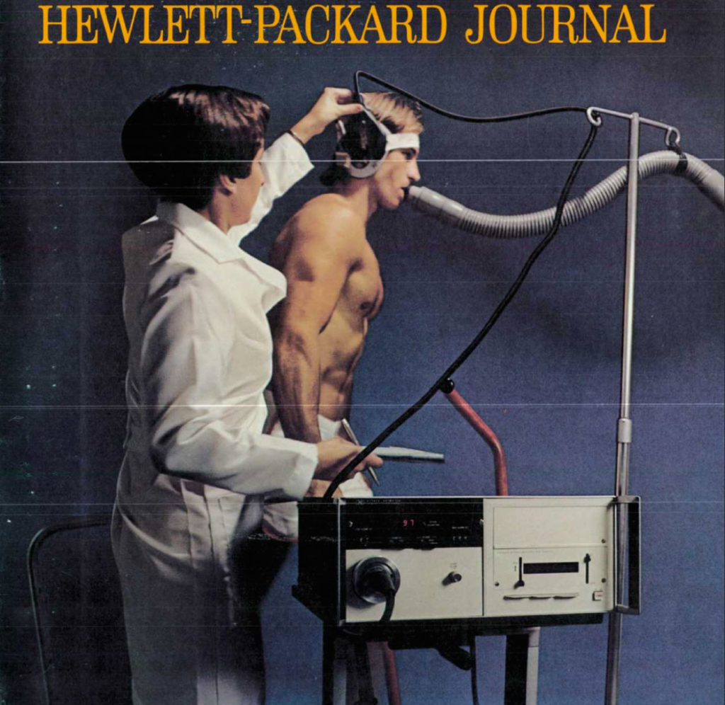 HP Company ad for an ear oximeter (1973)<br /> 8 wavelengths (650-1050nm), heated ear probe to obtain arterialization<br /> It was accurate, but large and hard to operate. It was not a monitor