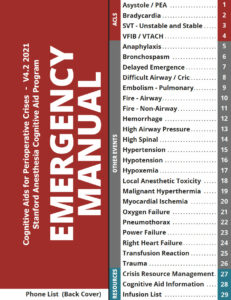 Stanford University - Emergency Manual: Cognitive Aids For Perioperative Critical Events